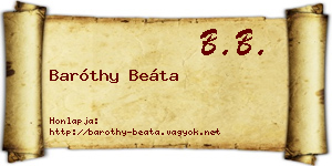 Baróthy Beáta névjegykártya
