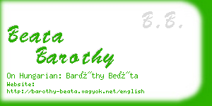 beata barothy business card